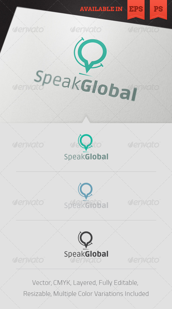 Speak Global Logo Template