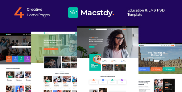 Macstdy - Education & LMS PSD Template