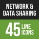 Network and Data Sharing Line Green & Black Icons - GraphicRiver Item for Sale