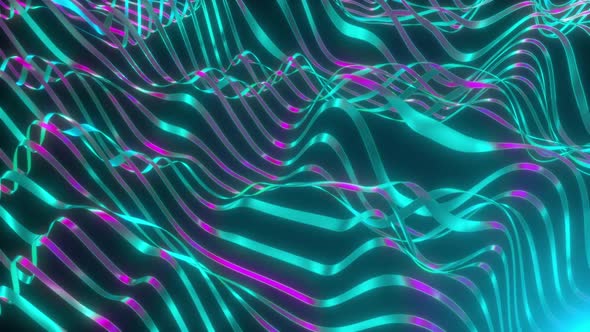 Computer Generated Wavy Neon Lines