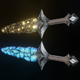 Stylized Sword Ice and Gold Crystals Melee Weapon Low-poly - 3DOcean Item for Sale