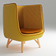 Armchair 04 yelow - 3DOcean Item for Sale