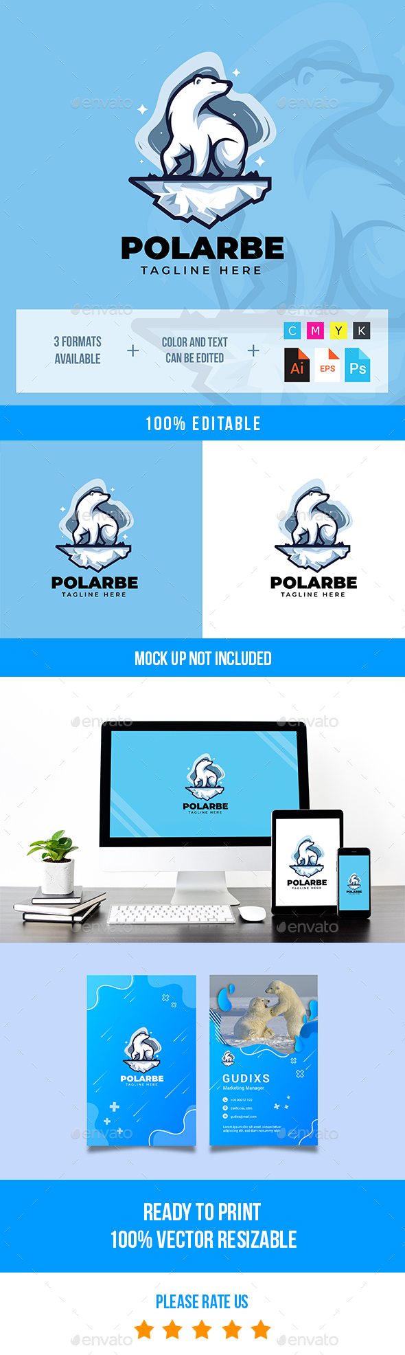 Polar Bears Logo Template
