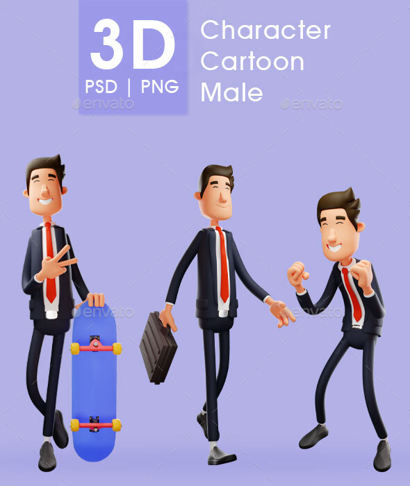 Businessman - 3D Male Cartoon Illustration Design