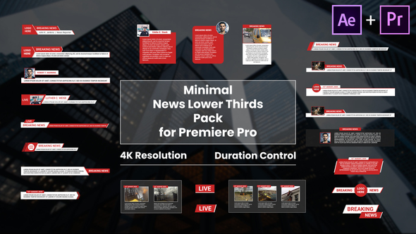 Minimal News Lower Thirds Pack for Premiere Pro