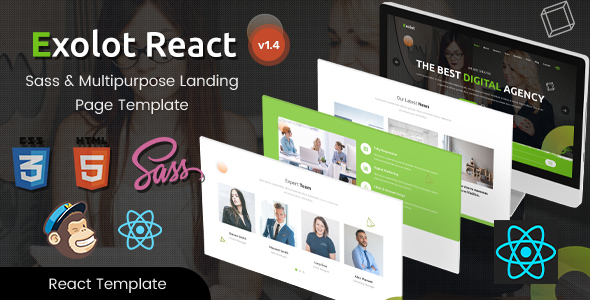Exolot - React Multipurpose Landing Page Template