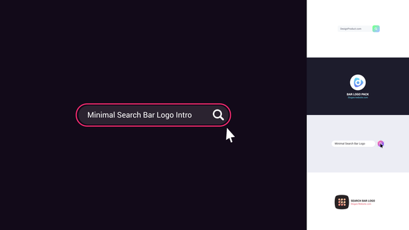 Minimal Search Bar Logo Intro