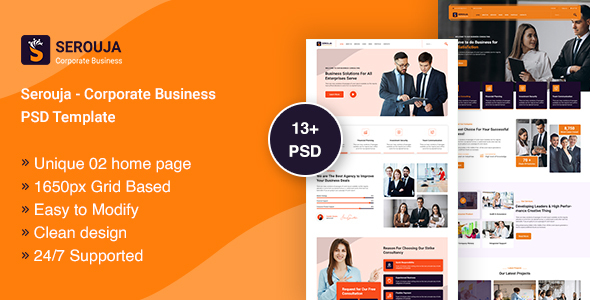 Serouja - Corporate Business PSD Template