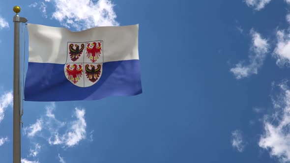 Trentino alto Adige Flag South Tyrol Italy On Flagpole