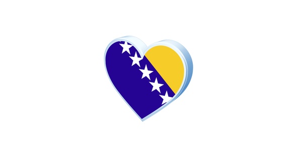 Bosnia And Herzegovina Flag Heart Shape