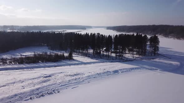 Winter Landscape On The Bank Of The River Western Dvina 