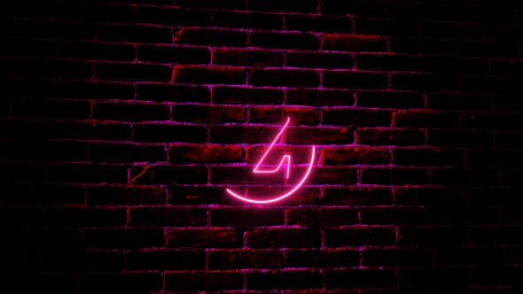Pink Neon light Z letter animated
