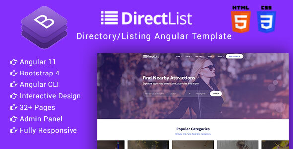 Directlist – Directory & Listing Angular 11+ Template