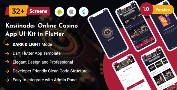 Kasiinada - Online Casino App UI Kit in Flutter