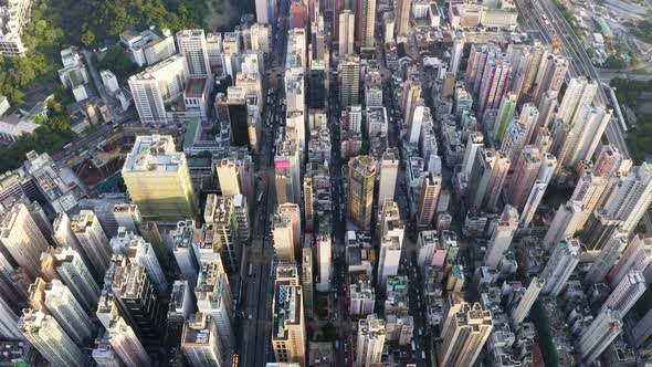 Aerial view of Hong Kong city