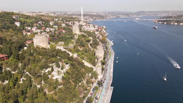 Rumeli Hisari Istanbul Bosphorus Drone