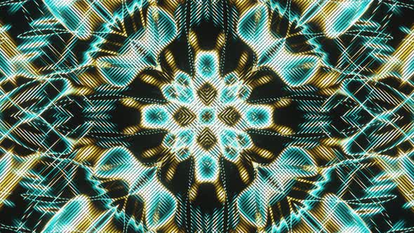 BLue and Yellow Abstract Flower Vj Loop Animation alt