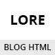 LORE -  Personal Blog HTML Template - ThemeForest Item for Sale