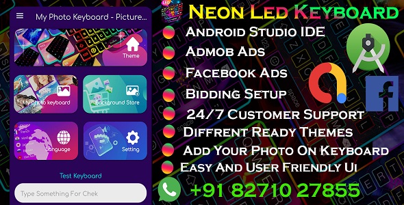 Neon Light Keyboard With Admob & Fcaebook Ads