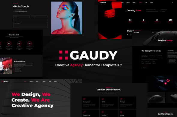 Gaudy – Dark Digital Agency Elementor Template Kit