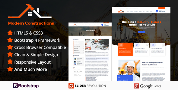 Modern Builder - Responsive HTML Template