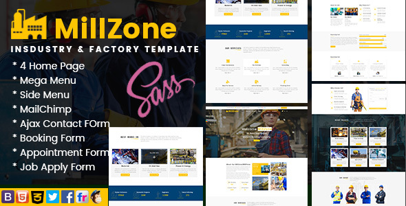 MillZone Insdustry & Factory Base HTML Template