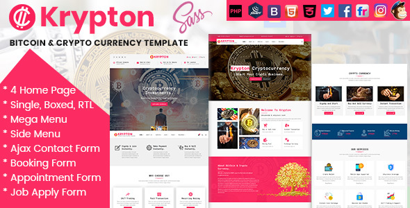 Krypton Bitcoin & Crypto Currency HTML Template