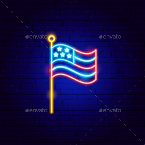 American Flag Neon Sign
