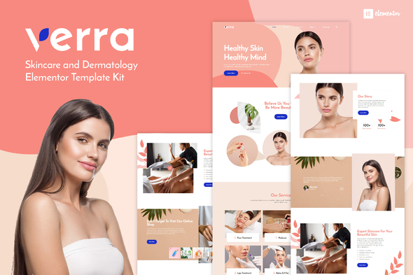 Verra - Skincare & Dermatology Elementor Template Kit