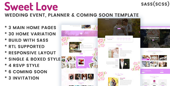 Lavender - Wedding Event, Planner & Coming Soon HTML Template