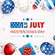 White Background with Balloons and Text Independence Day - GraphicRiver Item for Sale