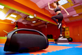 Black modern music boombox  in gym - PhotoDune Item for Sale