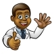 Scientist Cartoon Character Thumbs Up Sign - GraphicRiver Item for Sale