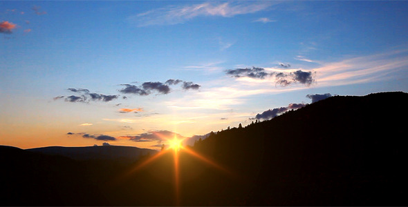 Mountain Landscape at Sunset