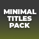 Minimal Typography Pack 3 - VideoHive Item for Sale