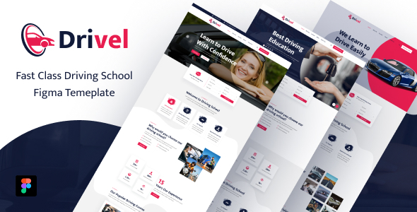 Drivel – Driving School Figma Template