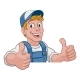 Handyman Cartoon Caretaker Construction Man Sign - GraphicRiver Item for Sale