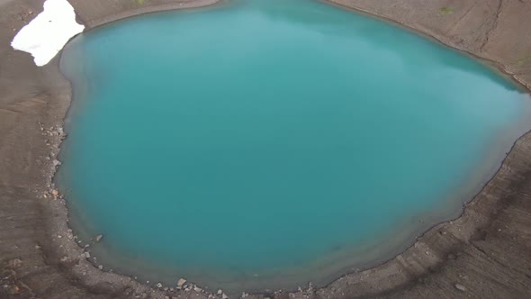 FPV Aerial Drone of Iceland Volcano Krafla