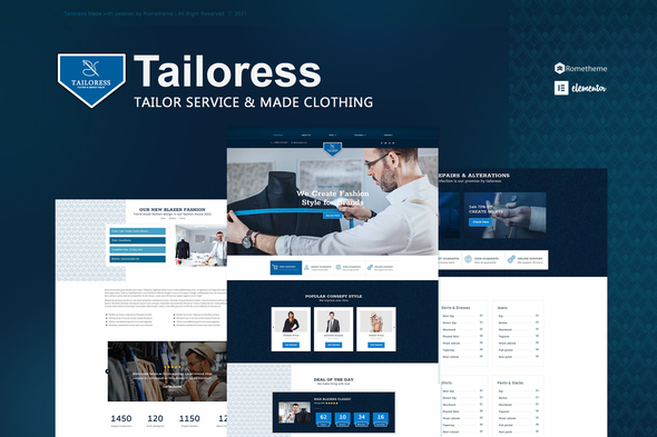 Tailoress - Tailor Service & Made Elementor Template Kit