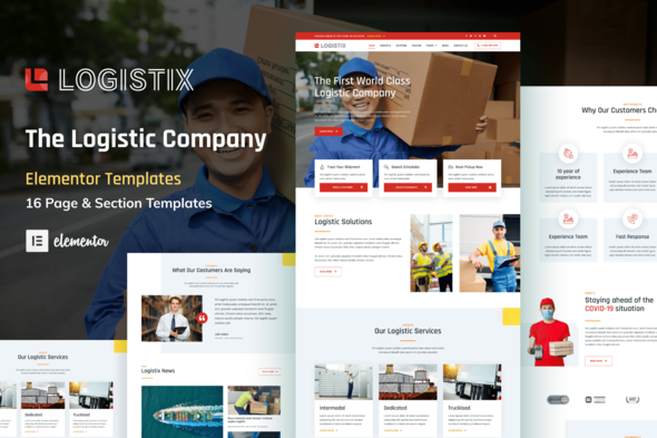 Logistix - Transportation Courier & Logistic Company Elementor Template Kit