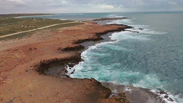 Quobba Blowholes, Carnarvon, Western Australia 4K Aerial Drone