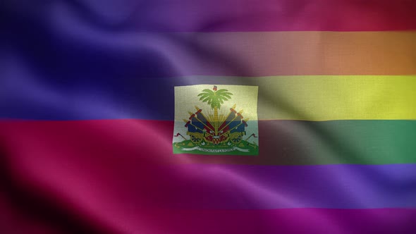 LGBT Haiti Flag Loop Background 4K