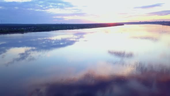 The Quadcopter Flies on the River