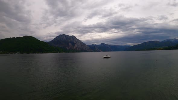 Time lapse with mountains and a lake