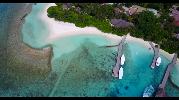 Aerial drone view travel of beautiful sea view beach voyage by blue sea and white sandy background o