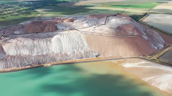 Mountains of Products for the Production of Potash Salt and Artificial reservoirs.Salt Mountains