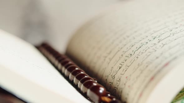 Quran Book Closeup Praying Islamic Religion