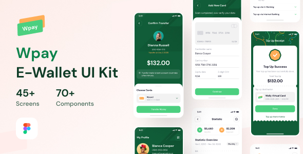 Wpay - E-Wallet Mobile App UI Kit