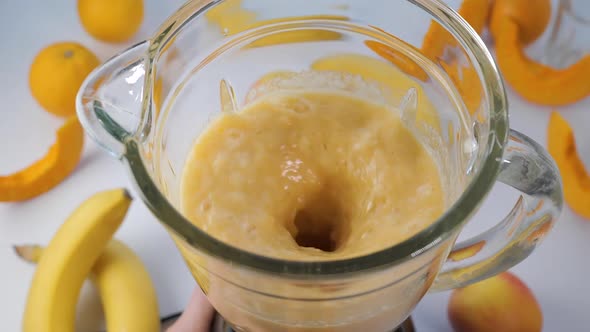 Fruit Smoothie Blended in Blender