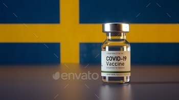 Corona Vaccine / Covid Vaccine Ampule / Vaccination in Sweden Flag / Photodune, Misc